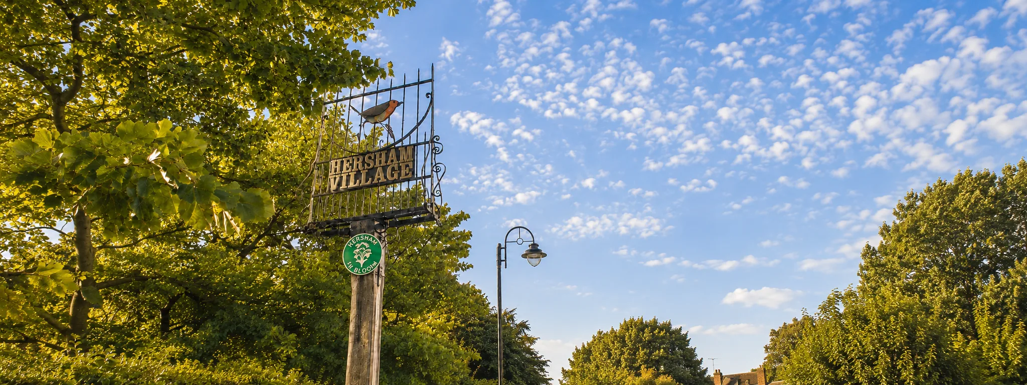 The Hersham Village sign on Hersham Green