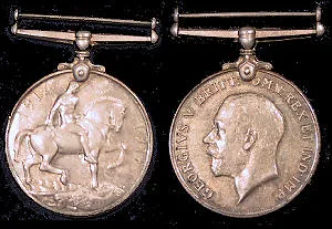 Arthur White's British War Medal, obverse and reverse