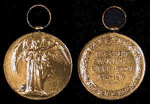 Arthur White's Victory Medal, obverse and reverse